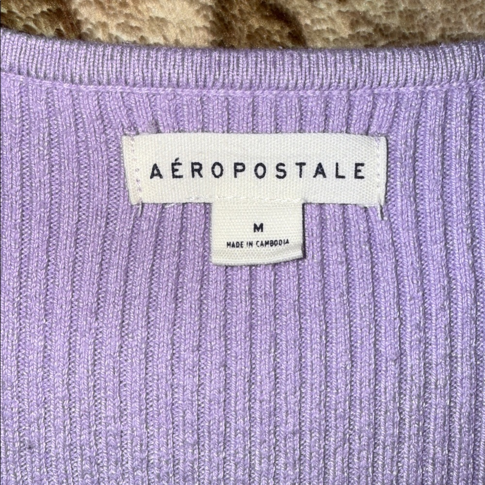 π€AEROPOSTALE LILAC V-NECK CARDIGAN SIZE Mπ€ - Picture 4 of 8